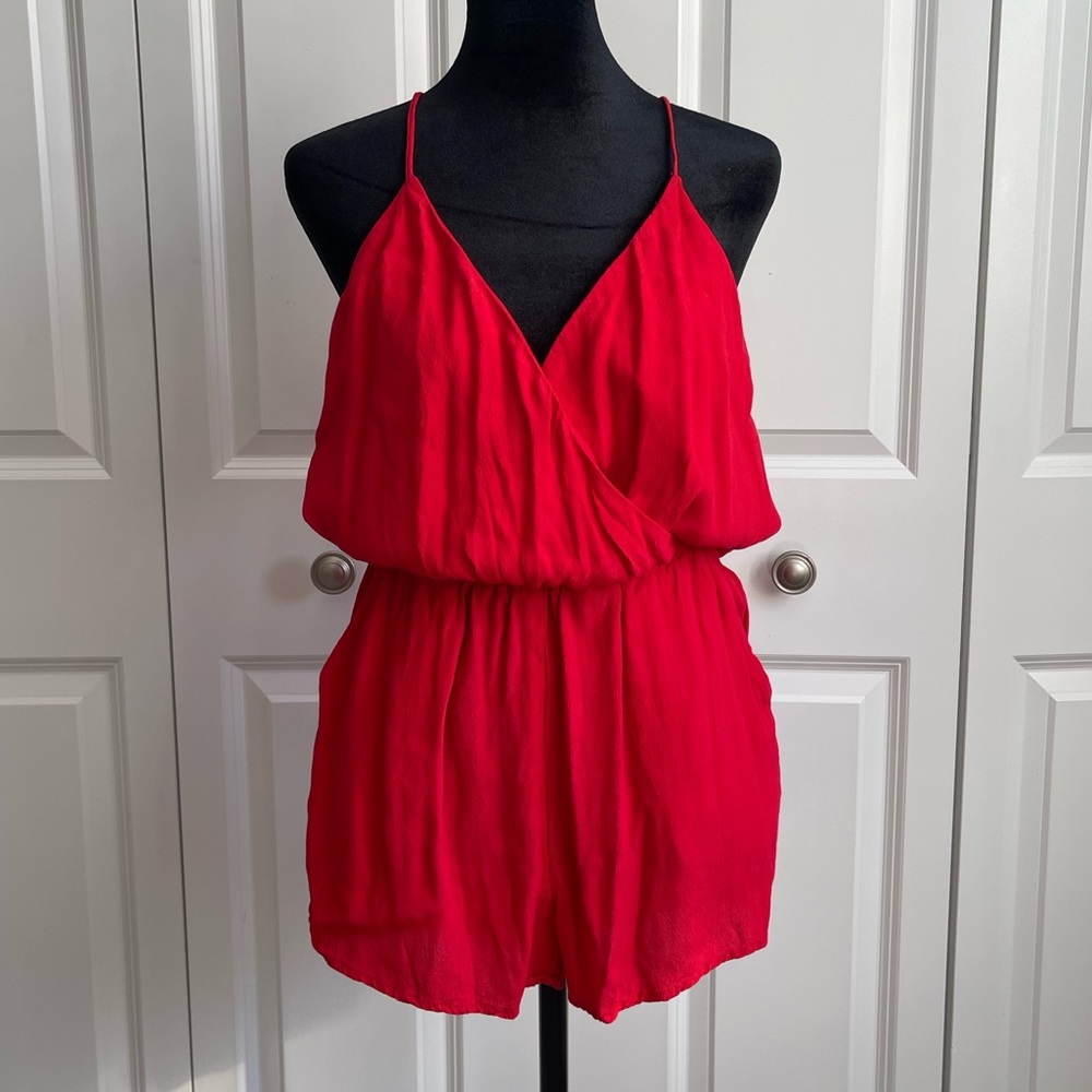 Forever 21 Red Chiffon Style Romper
